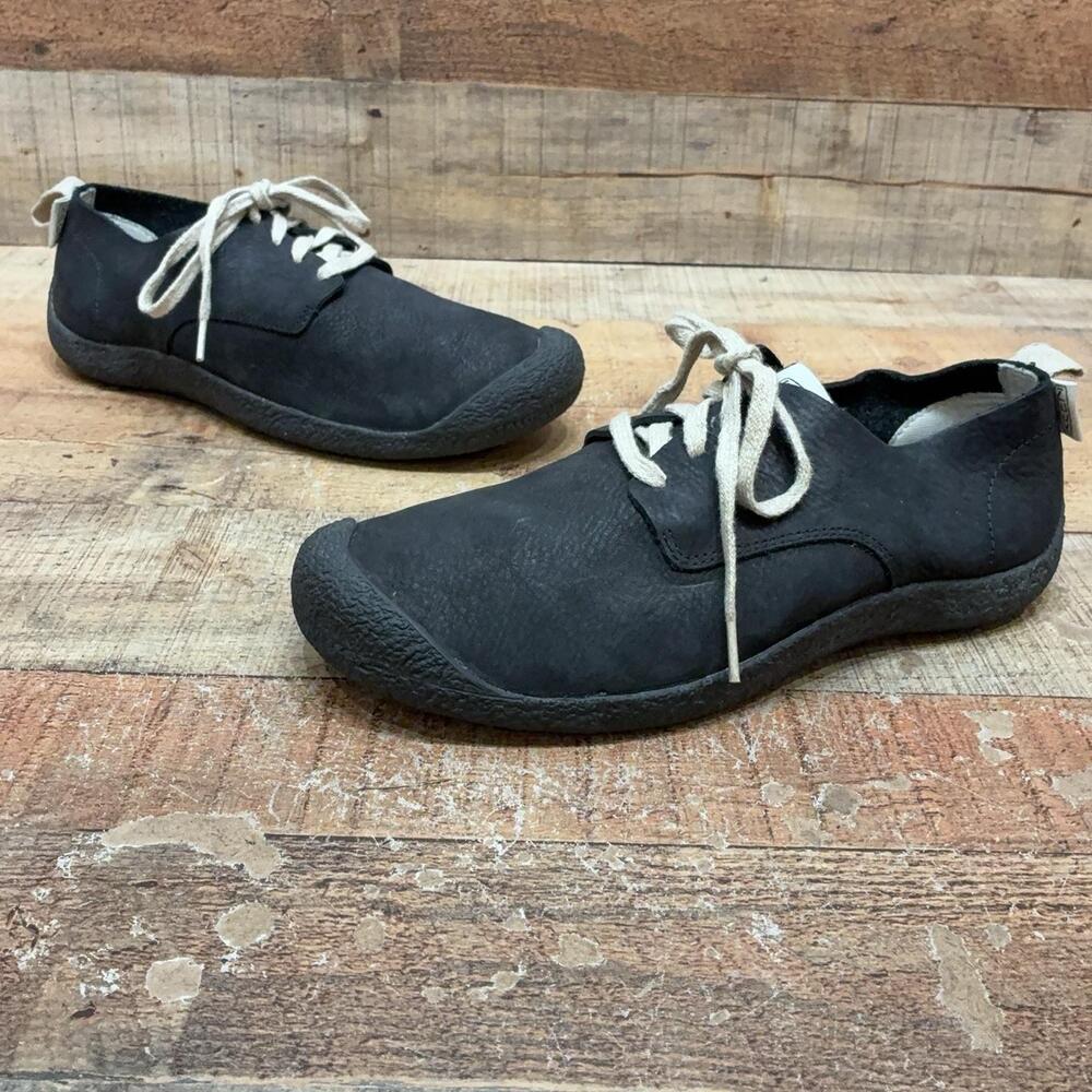 KEEN Shoes Mens Size 10.5 44 Black Leather Casual Comfort Sneaker 1026459